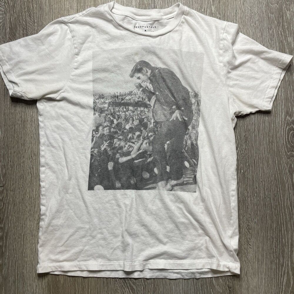 Aeropostale x Elvis T Shirt White Size Medium